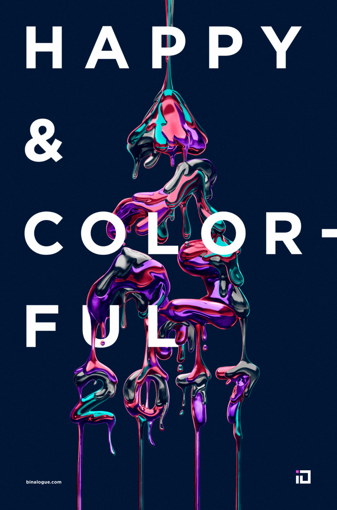 Happy & Colorful - Seasons greetings poster - Binalogue