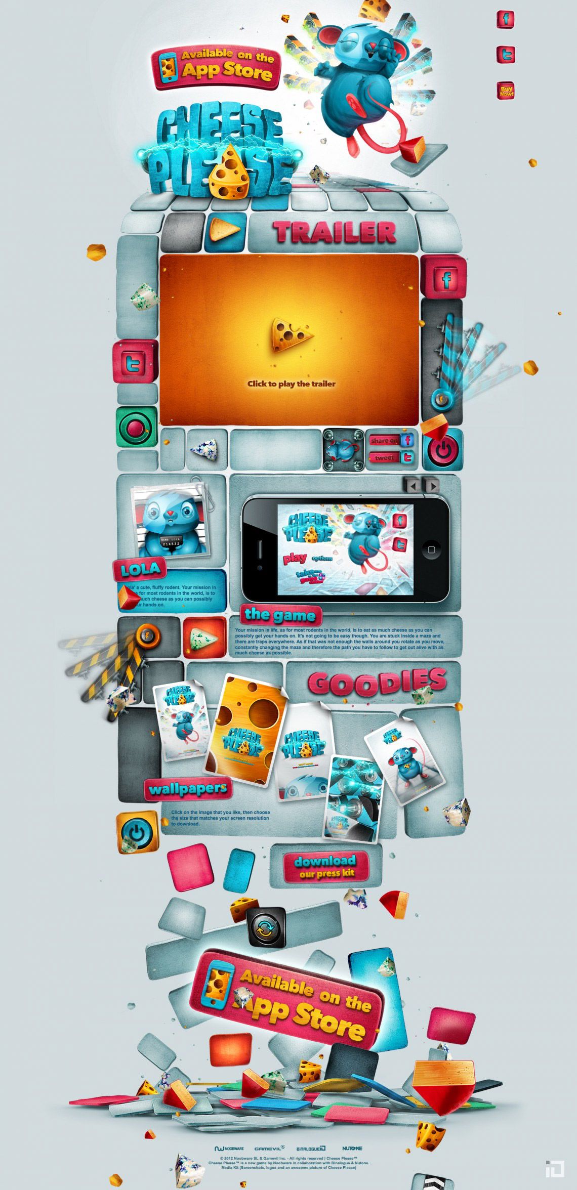 Cheese Please Website, trailer & game graphics - Binalogue - Design, Direction, Illustration, Motion Graphics & Award winning websites