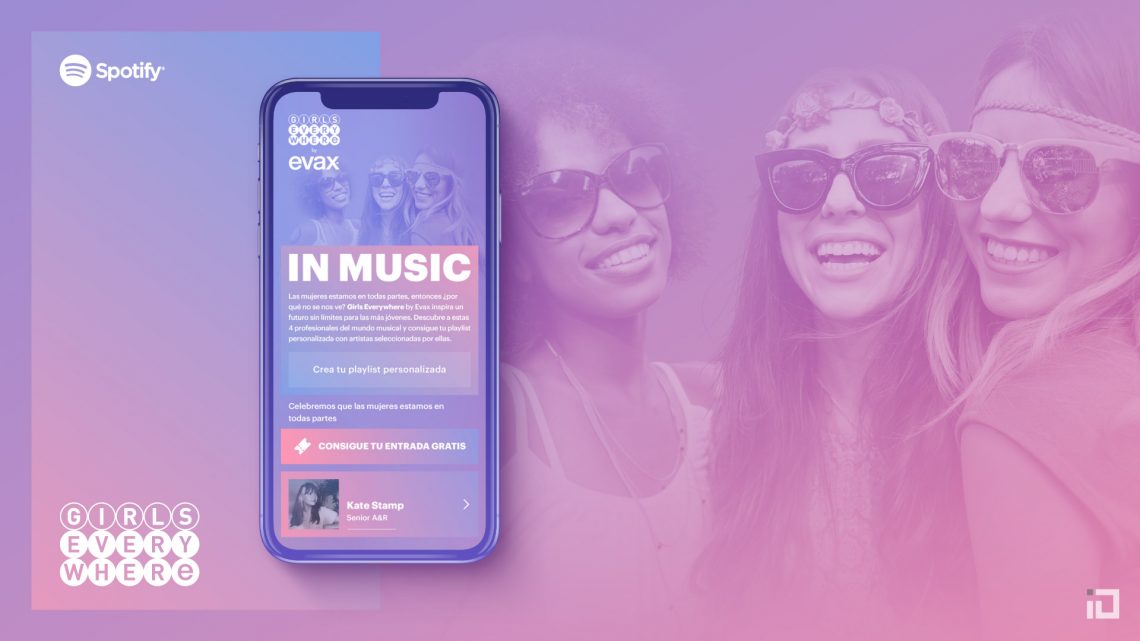 EVAX 'Girls Everywhere' - Spotify digital campaign - Binalogue - UX, Web design & development