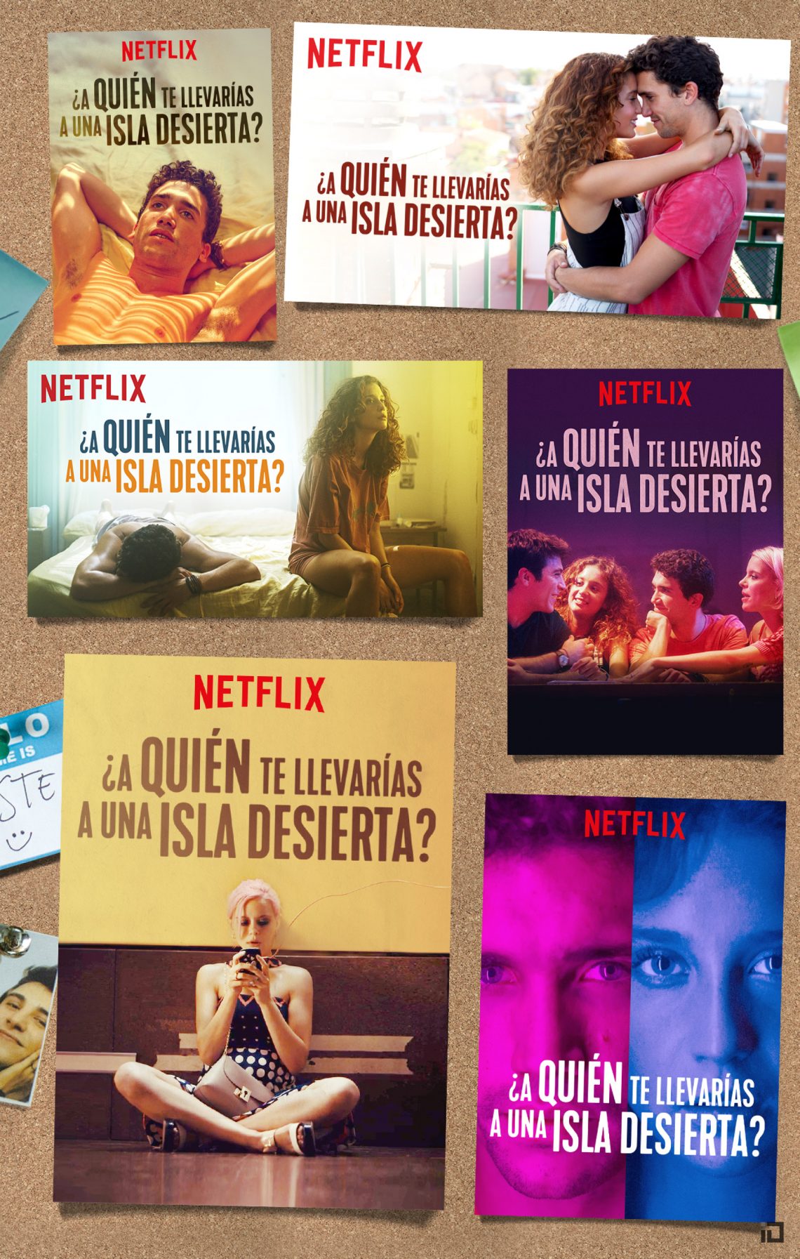 ¿A quién te llevarías a una isla desierta? - Netflix platform art - Binalogue - Art direction, Design & Illustration