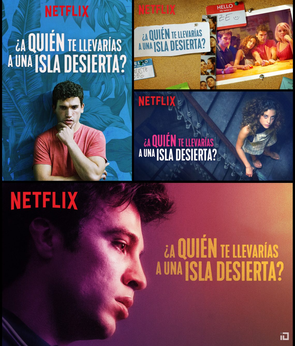 ¿A quién te llevarías a una isla desierta? - Netflix platform art - Binalogue - Art direction, Design & Illustration