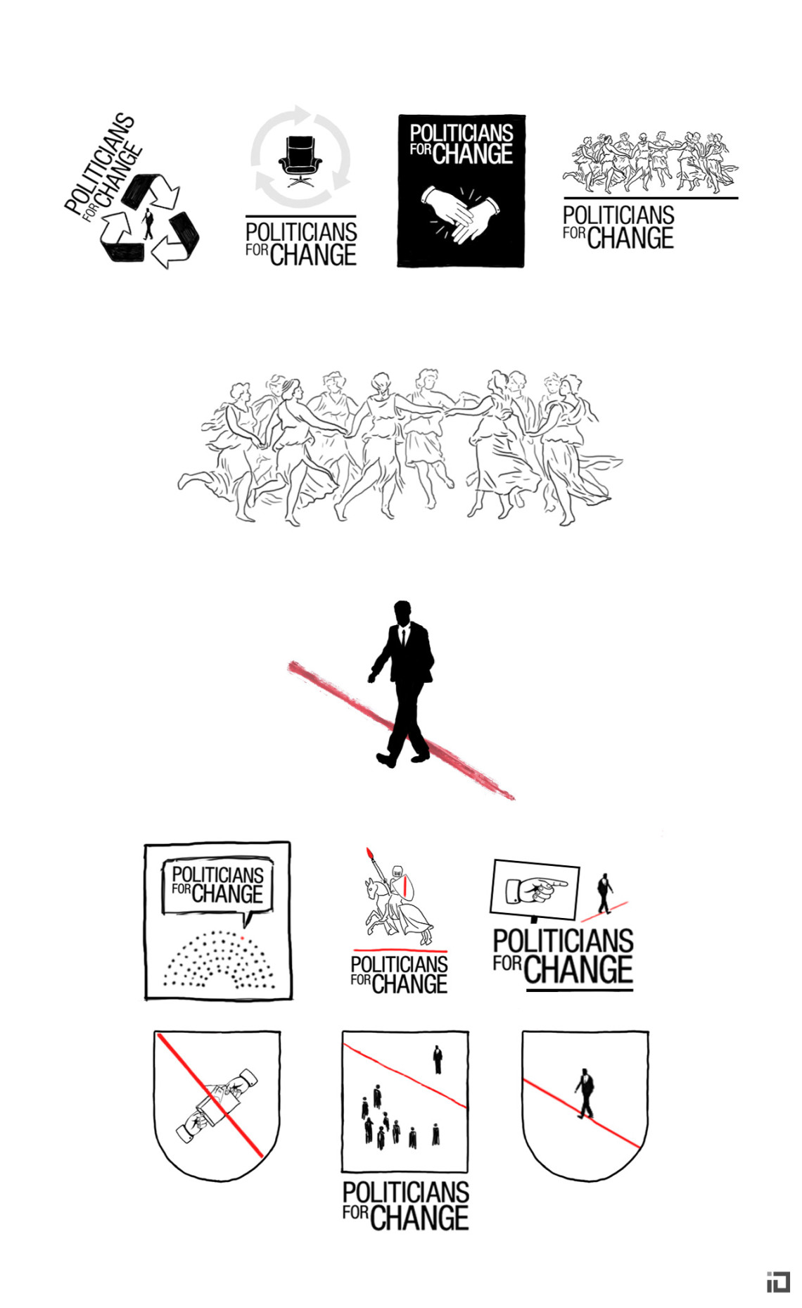 Politicians for change branding, felony illustrations & website - Binalogue - Direction, design, illustration & development