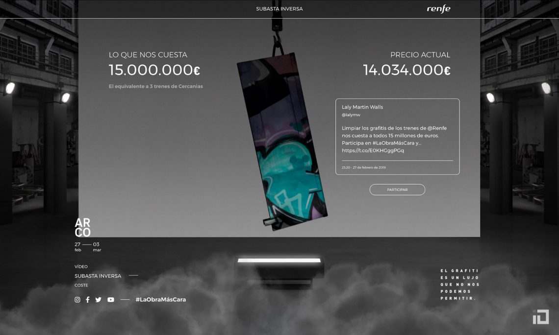 La obra más cara - Renfe - Binalogue - Web development & Technical direction